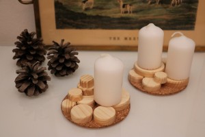 Kerzen Holzscheiben