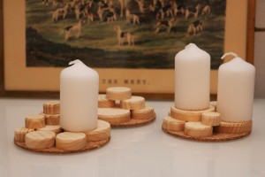Kerzen Holzscheiben