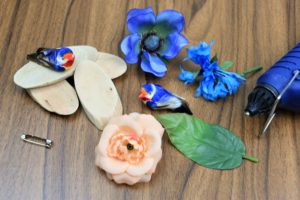 Vogel-Blumenanstecker Material